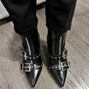 Buckle Kitten Heel Booties
